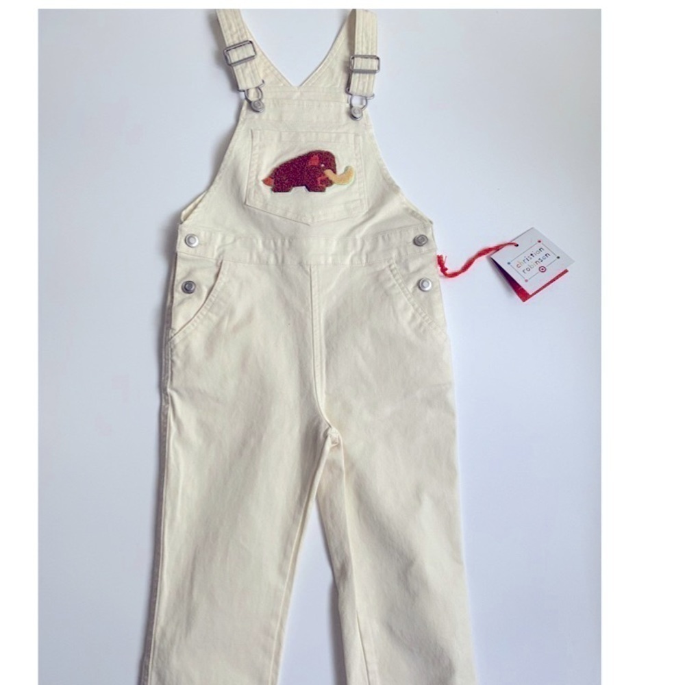 Christian Robinson x target mammoth embroidered overalls cream 4T